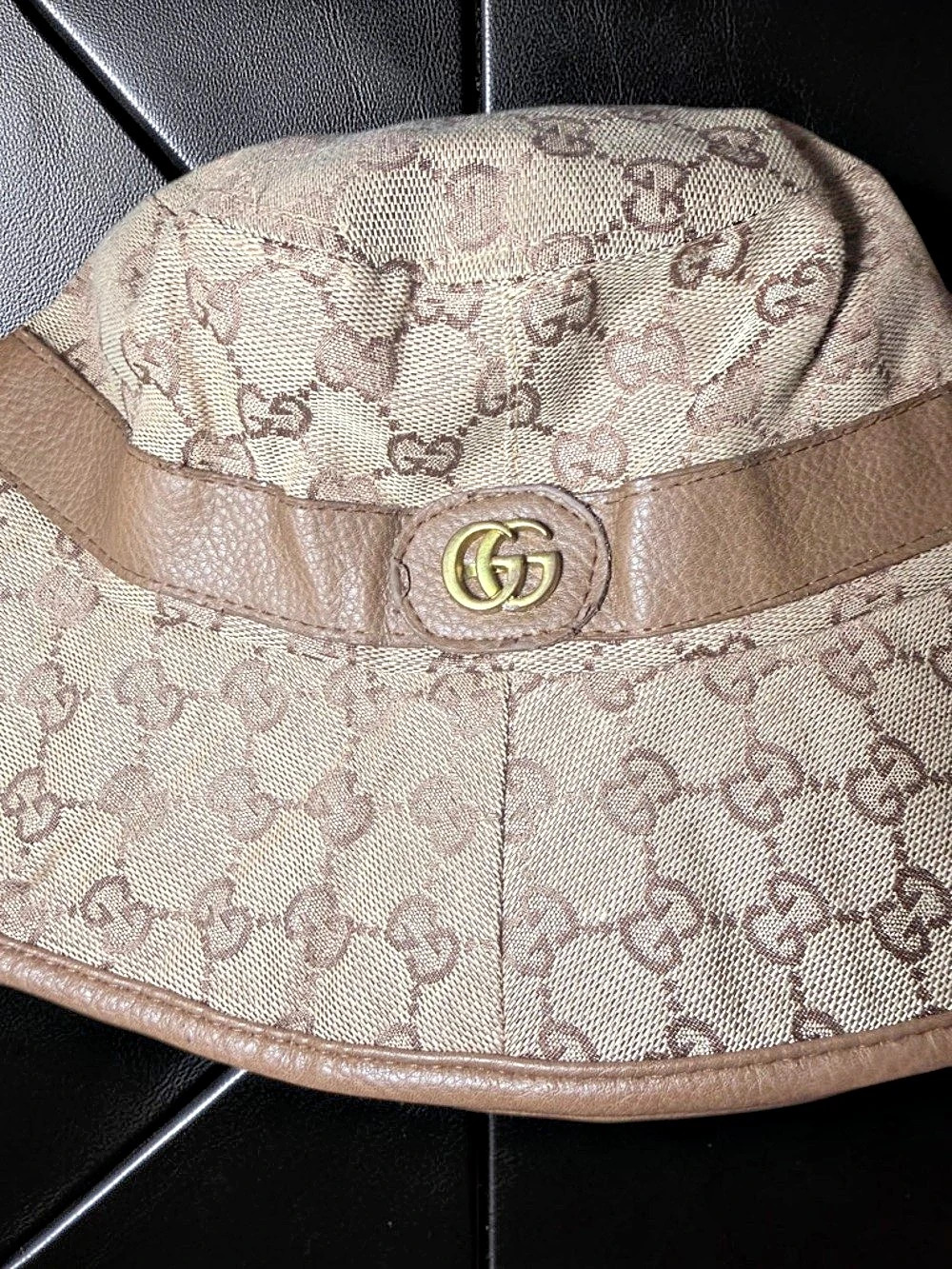 Source unknown Cotton Canvas Bucket Hat GG Monogram Bucket Hat in Brown & Beige